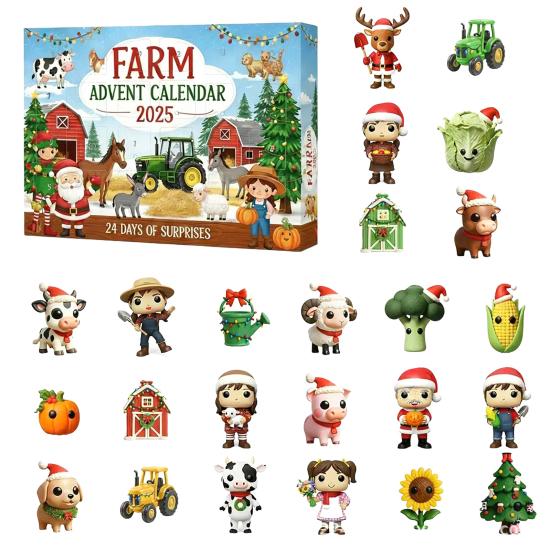 Vánoční adventní kalendář Design s farmou 24denní odpočítávání Dekorace Dětské překvapení Adventní kalendář Sváteční dekorace