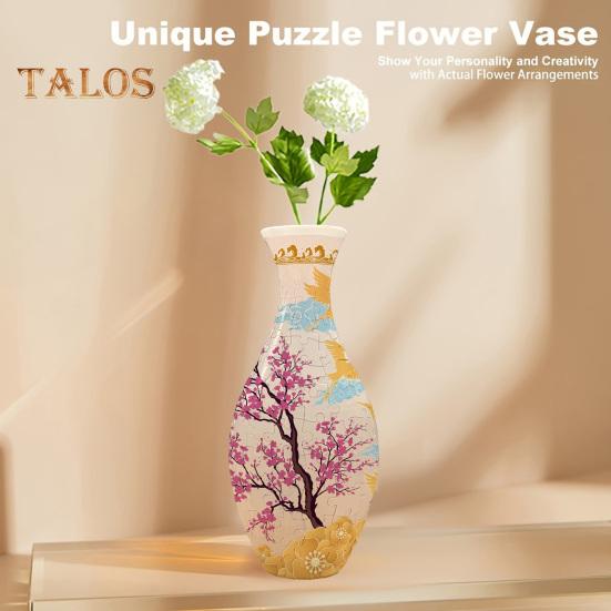 3D Puzzle Vase Adults DIY Floral Puzzle Vase 160 Pieces of Puzzle Vase Flower-Themed Art Puzzle Vase Gift for Housewarming Home Decoration