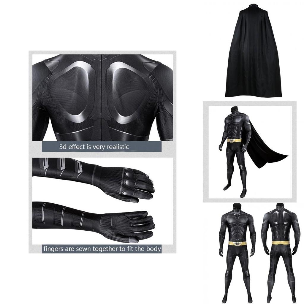Il Cavaliere Oscuro Batman Bruce Wayne Tuta con Mantello Costume di Halloween