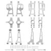 Mjx 14210 14209 H14BM Metal Steering Cup Upper Lower Swing Arm Set Shock Tower Bracket Body Post Hyper Go RC Car Upgrade Parts