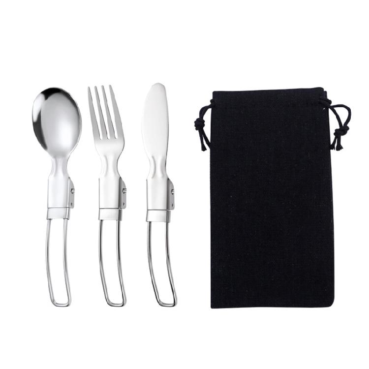 Folding Cutlery Sets Outdoor Convenient Cutleries Stainless Steel Material