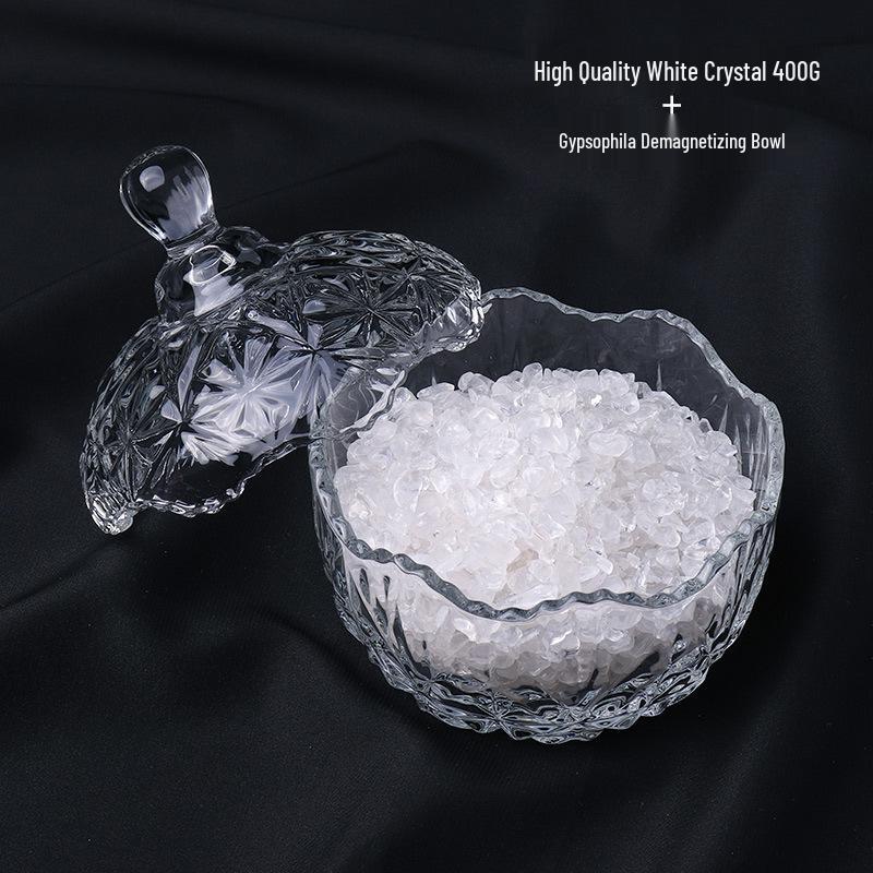 Natural White Crystal Stone Purification Bowl for Jewelry Storage
