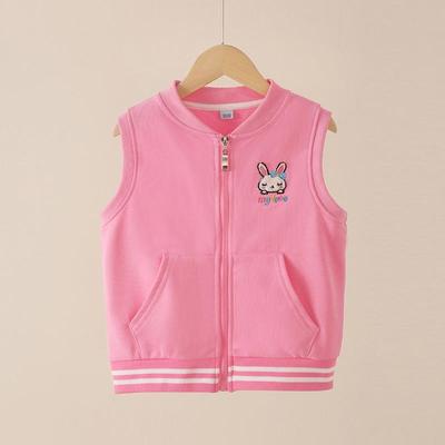 Gilet Cardigan in Cotone Cartone Animato per Bambine - Top Senza Maniche Primavera/Autunno per Neonati e Bambini