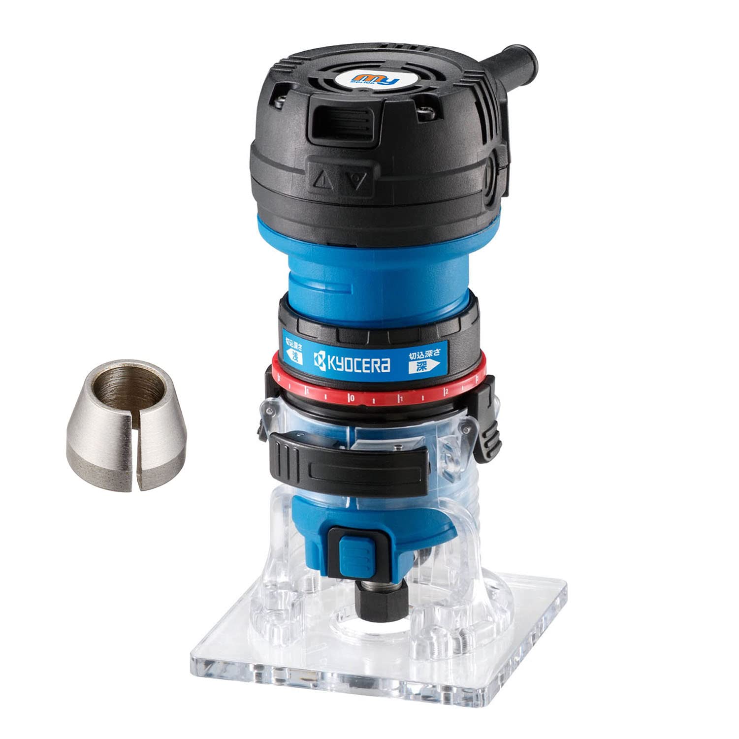 

Kyocera Trimmer with Collet Original 4988203 Set with Collet trimmer with depth of Mounting bit shaft Rotation depth of (formerly Ryobi) MTR-42F