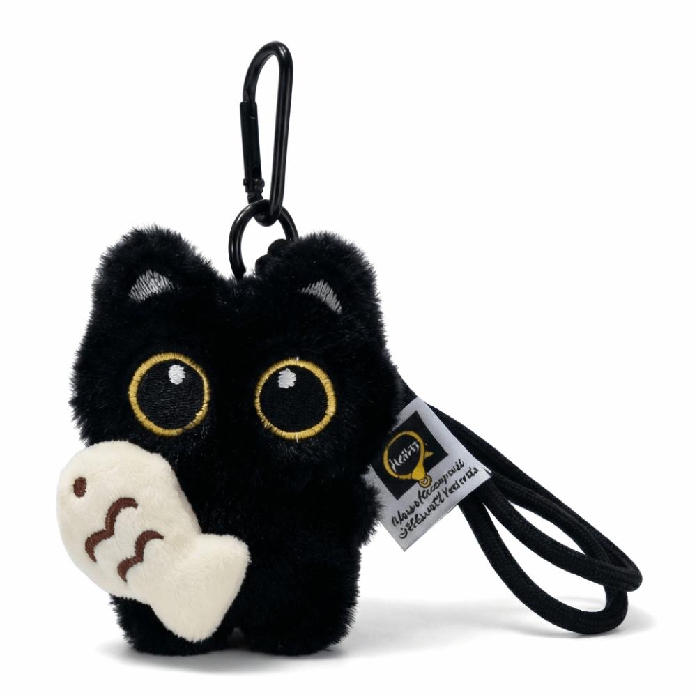 Ker Ring Plush Cat Keychain Good Luck Cat Fish Pendant Charms Bag Hanging  Friendship Black Hug Fish