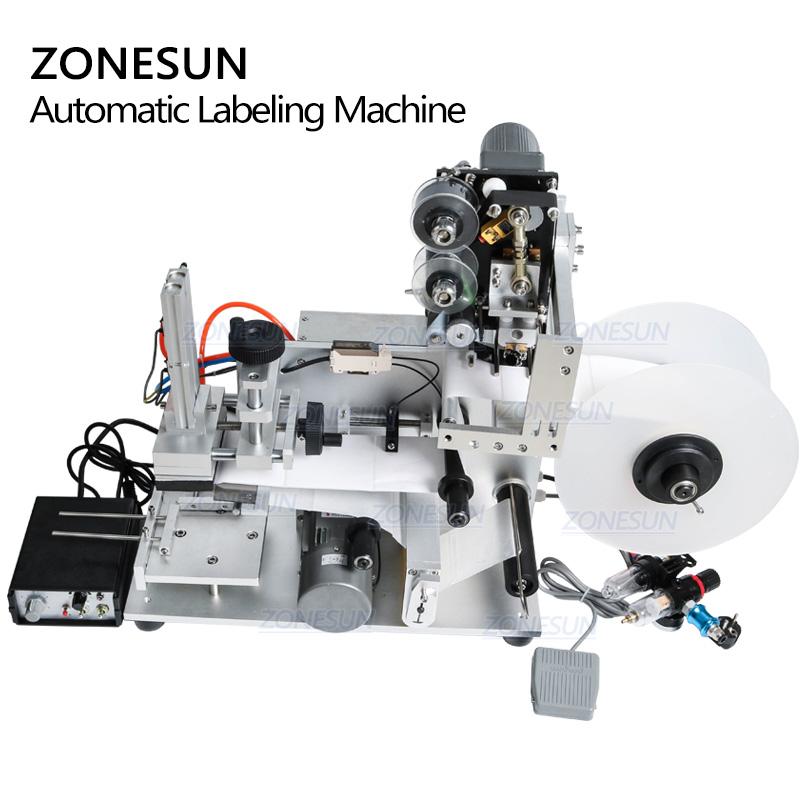 ZONESUN ZS-LT60D Semi Automatic Pneumatic Flat Labeling Machine With Date Coder