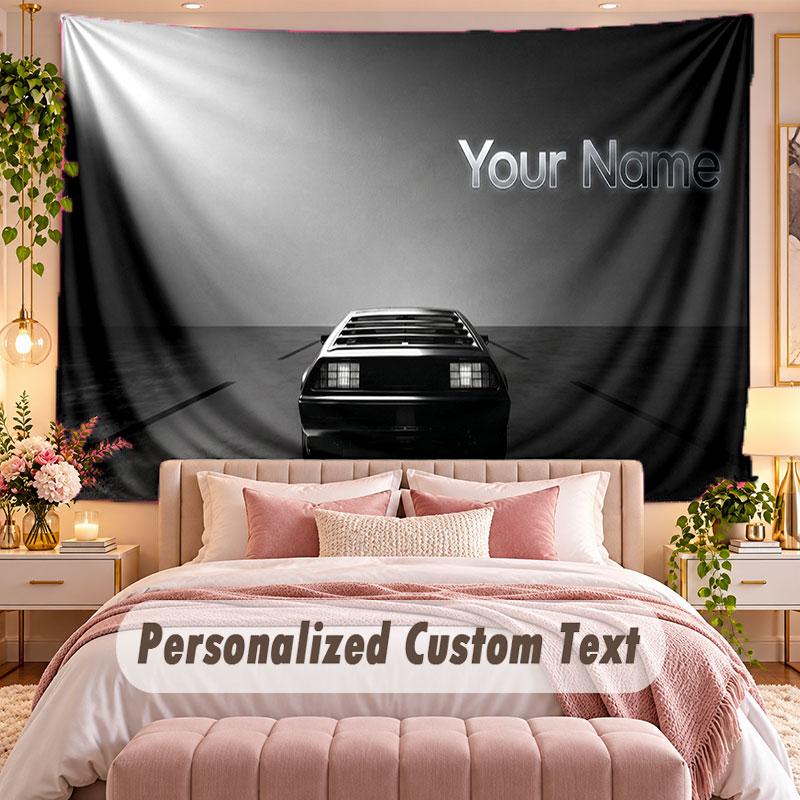 Car Racing (153) Theme Wall Tapestry Customized With Name Text Personalized Hanging Tapestry For Bedroom Living Room Decor