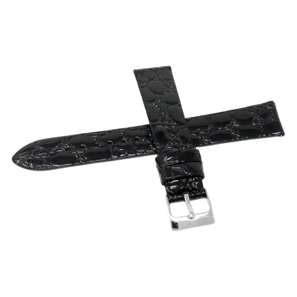 Seiko Men's Leather Watch Band 19mm Black with Care Instructions