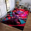 "Modern Anime Style Carpet with Red and Blue Abstract Design" Suitable for use as an anti-slip for living room bedroom sofas
