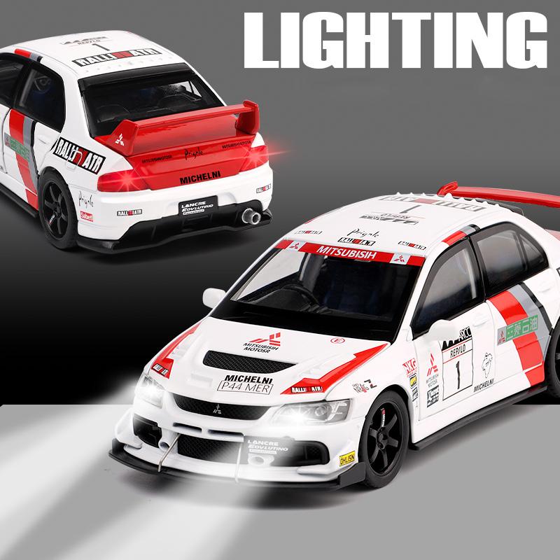 1/32 Mitsubishi Lancer Evolution EVO WRC Alloy Die Cast Toy Car Model Sound and Light Children's Toy Collectibles Birthday Gift