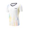 Li-Ning Badminton Series Color Block V-Neck Breathable Versatile Short Sleeve T-Shirt Mid Waist Shorts Casual Sports Set Unisex Sports Set AATV041-2