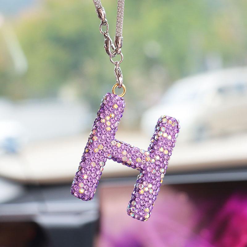 Rhinestone Bow Polymer Clay Car Rearview Mirror Hanging Ornament