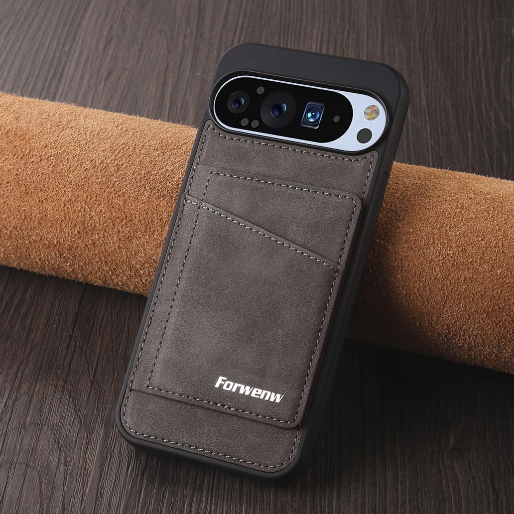 Capa de Couro de Luxo para Negócios Para Google Pixel 10 9 8 Pro 9A 8A 9 10 Pro XL Carteira Flip Magnética Slots para Cartões Capa de Telefone
