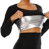 Dam Bastu Sweatdräkter Långärmad Träning Shapewear Thermo Sweat Shirt Midjeträningsjacka Body Shaper Fitness Linne Träning Sport Underkläder