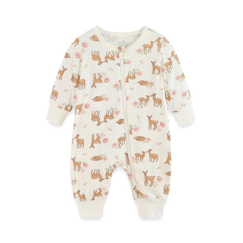 

Kiddiezoom 1PCS Детский милый комбинезон с длинными рукавами, комбинезон на молнии из вискозы, осенняя одежда для мальчиков и девочек 0-24 месяцев 3M