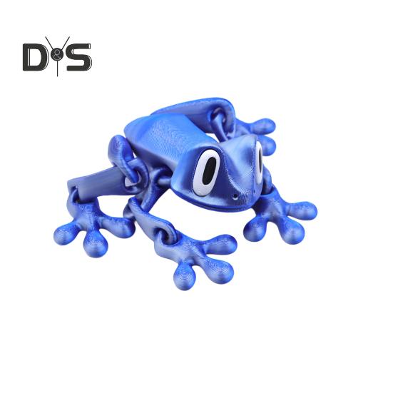 

Магнитная 3D-печатная игрушка-лягушка с подвижными суставами Магнит на холодильник в виде лягушки Фигурка животного с шарнирным соединением Украшение для домашнего офиса и монитора компьютера синий