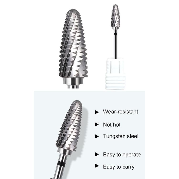 Universal Fit Tungsten Nail Grinder Bit With Ergonomic Texture For Secure Grip And Rapid Nail Polishing Removal