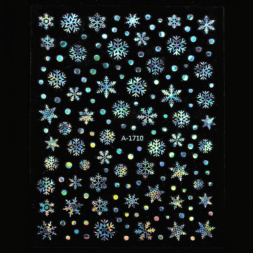 Autocolante de Crăciun 3D Laser Argint Ren & Fulg de Nea