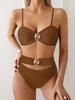 2025 Chic Solid Color One-Piece Bikini for Women - Sexy European & American Style Beachwear