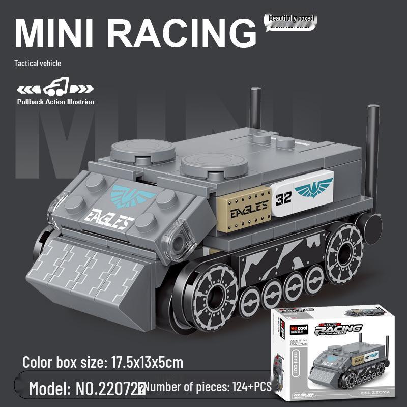 Pull-Back Assembly Toy Set: Campervan, Race Car, Ambulance, Fire Truck