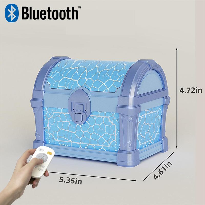 

Treasure Box Northern Galaxy Light Aurora Projector LED Night Lights Remote Control USB Powered Bluetooth Speaker Children Gift Speaker version синій
