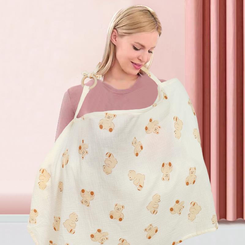 Double Layer Cotton Nursing Cover Breastfeeding Baby Blanket Outdoor Muslin Gauze Towel Multifunctional Shawl Stroller Blanket