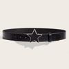 Style Pu Punk Leather Belt With Star Decor And Snap Fastener For Teens Adults