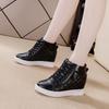 Fashion 7cm 2024 Microfiber Platform Wedge Leather Spring Boots Hidden Heels Ankle Women High Brand Chunky Sneaker Autumn Shoes