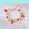 Strawberry Cherry Hand Jewelry With Alloy Pearls Heart For Gift Giving