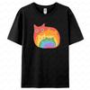 Rainbow Lgbt Cats T Shirt Gay Pride Month Unisex Tee Tops Men Women Universal Casual Summer Round Neck Cotton Short Sleeve