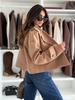 Women's Solid Color Casual Loose Long Sleeve Woolen Overcoat