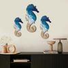 3 Pcs Wood Seahorse Nautical Wall Decor Vintage Sea Life Wall Art Ocean Coastal Lake House Hanging Decoration for Living Room Bedroom