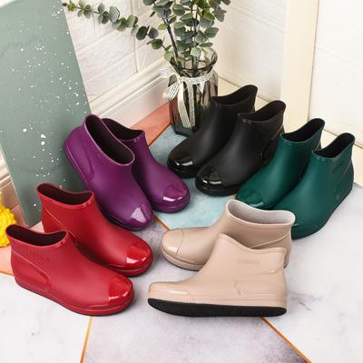 2024Fashion Women's Rain Boots Short Tube Non-slip Thickened Water Boots Warm Overshoes Comfortable Wear-resistant Boots