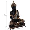 Meditating Buddha Statue For Home Decor Idol Decorative Showpiece - 17 Cm  (Polyresin, Gold)
