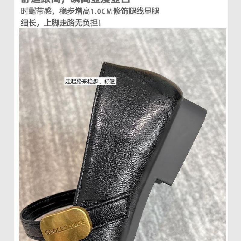 Fashion Retro Mary Jane Shoes Spring New Low Heel Rubber Sole Single Shoes Commuting Versatile Small Leather Shoes Breathable