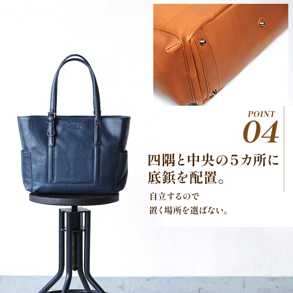 Joya Genuine Leather Tote Bag, Horizontal, BLACK J4705