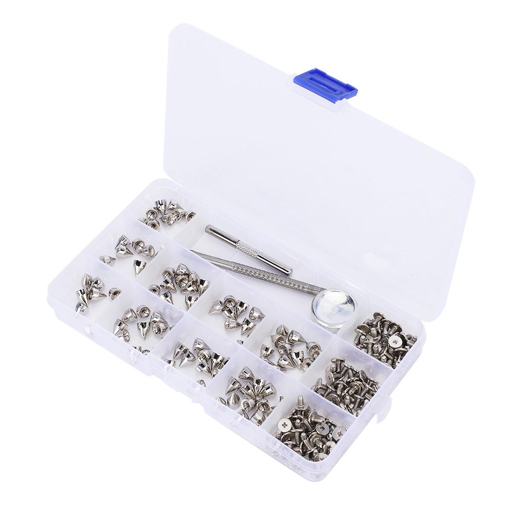 Zinc Alloy Spikes Rivets Screws Kit DIY Decoration 7x9MM for Leather Bracelets Dog Collars Bags