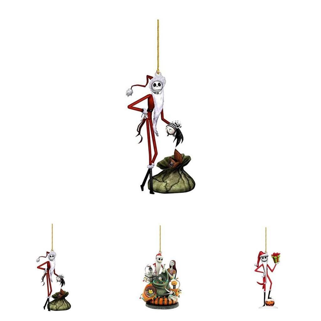 Nightmare Before Christmas Jack Sally Weihnachtsbaum Anhänger Robuste Acryl Dekoration für Auto/Baum/Tasche