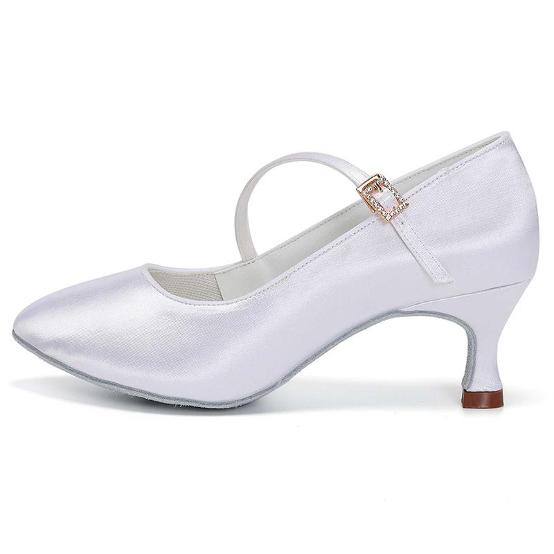 Fashion Silk  Ladies Modern Dance ShoesTango Latin Dance Shoes Waltz Closed Toe Dance  Shoes Heeled 5CM