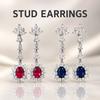 WNFU Women's Stud Earrings, Multicolor Glass, Gold-Plated Copper