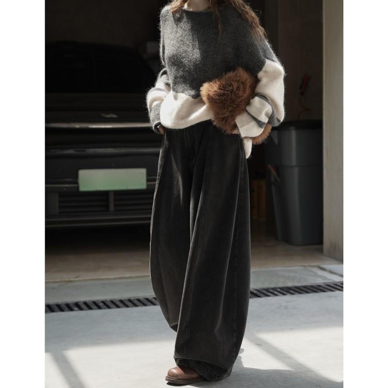 Johnature Balloon Jeans Loose Stylish Casual Autumn Winter Korean Vintage Fashion Denim Pants