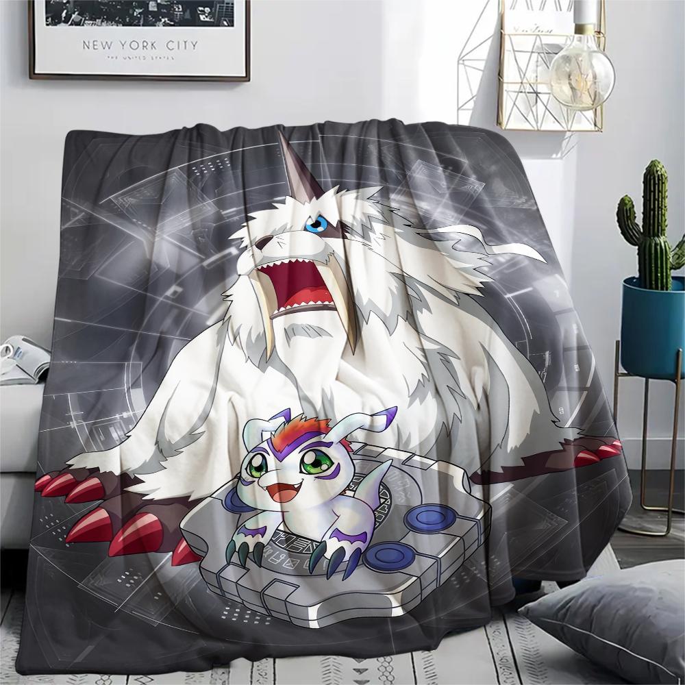 

Digimon Battle Pose pattern Flannel Blanket, High quality Comfortable for All Seasons, Home Decor, Warmth and Comfort, Perfect for Gifts. 80cm x 120cm