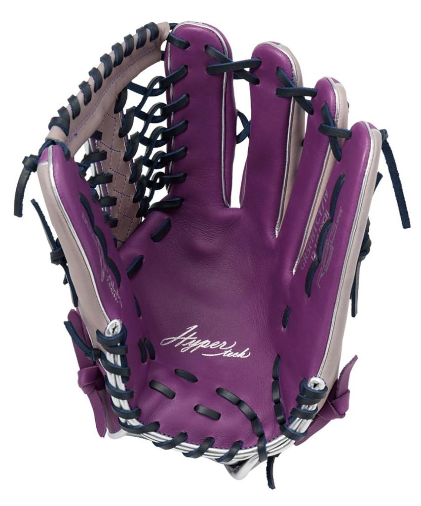 Rawlings HYPER TECH COLOR SYNC GR5FHTCY719 12.75" Rubber-ball Baseball Outfielder's Glove Purple/Grey (Right-Hand Throw)