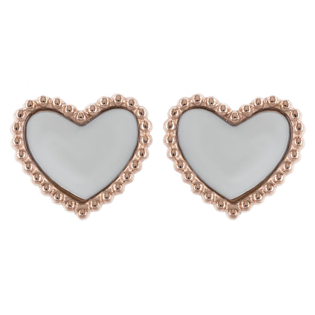 Les Trésors De Lily [R4843] - Boucles créateur Acier 'Love' nacre rosé - 10x9 mm
