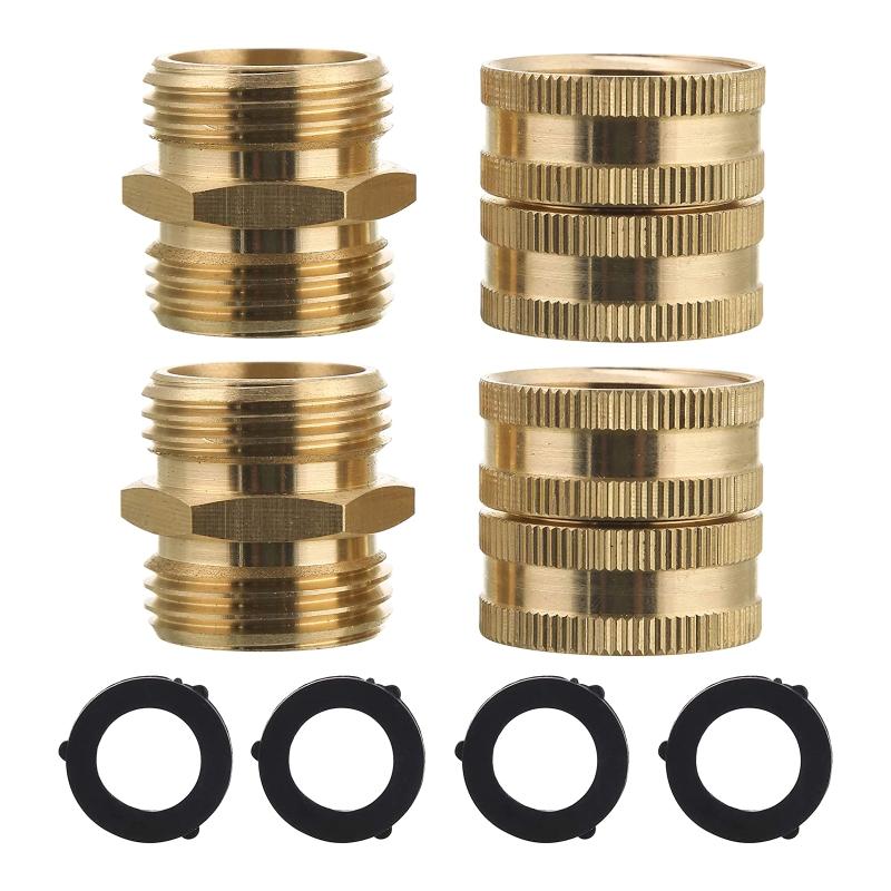 

Rustproof 3/4 Brass Connector Anti Deformed 4 Pieces Adapter with Washers 1