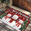 Christmas Decoration Mat Santa Claus Snowman Dwarf Printed Carpet Merry Christmas Wreath Bell Pattern Decoration Welcome Rug