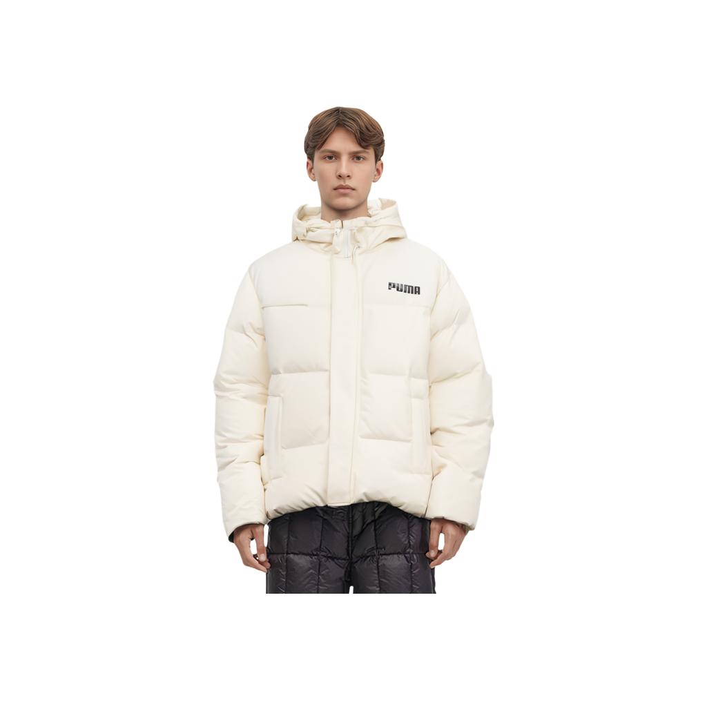 Puma Side Pocket Hooded Down Jacket Men Outerwear White 846320-73