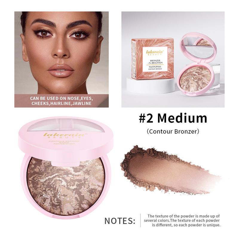 

Мармурова запечена пудра Тональна основа з градієнтним підкресленням Контурна пудра для фіксації макіяжу Тональна основа для контурування контурів Oil Control #2 Medium