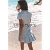 Jewelry Round Neck Short Sleeve Knitting Tops 5755039 Wide Pleated High Waist A- Line Knitting Short Skirt 5755040