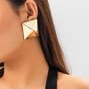 IngeSight.Z Creative Gold Color 3D Geometric Stud Earrings for Women Men Vintage Wedding Party Jewelry 2025 Valentine Day Gift